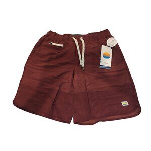 Vuori Men's Red Russet Texture Block Size Small Banks Shorts V330 7.5" Inseam Nw